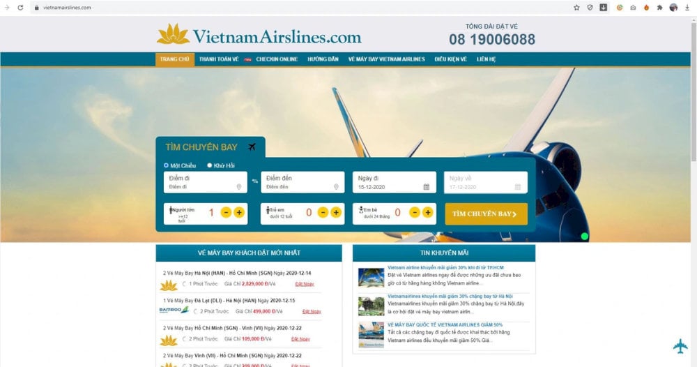 Đặt vé sớm qua Vietnam Airlines để săn được giá rẻ